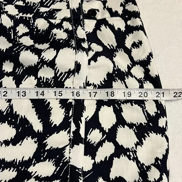 NWT LOFT Women's Pencil Skirt Dark Navy Geometric Size 12 Rayon Blend - Picture 6 of 7